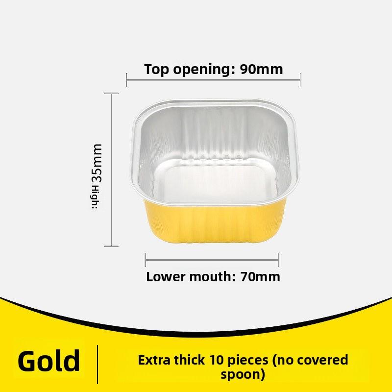 Air Fryer-specific Tin Foil Bowl - Reusable - Home Oven Cake Pudding Cup Baking Mold Tin Foil Box Gold