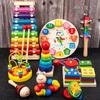 9 In 1 Wooden Montessori Toys Rattle Bell Drum Column Set Musical Instruments Sensory Early Baby Toy Toddler Education