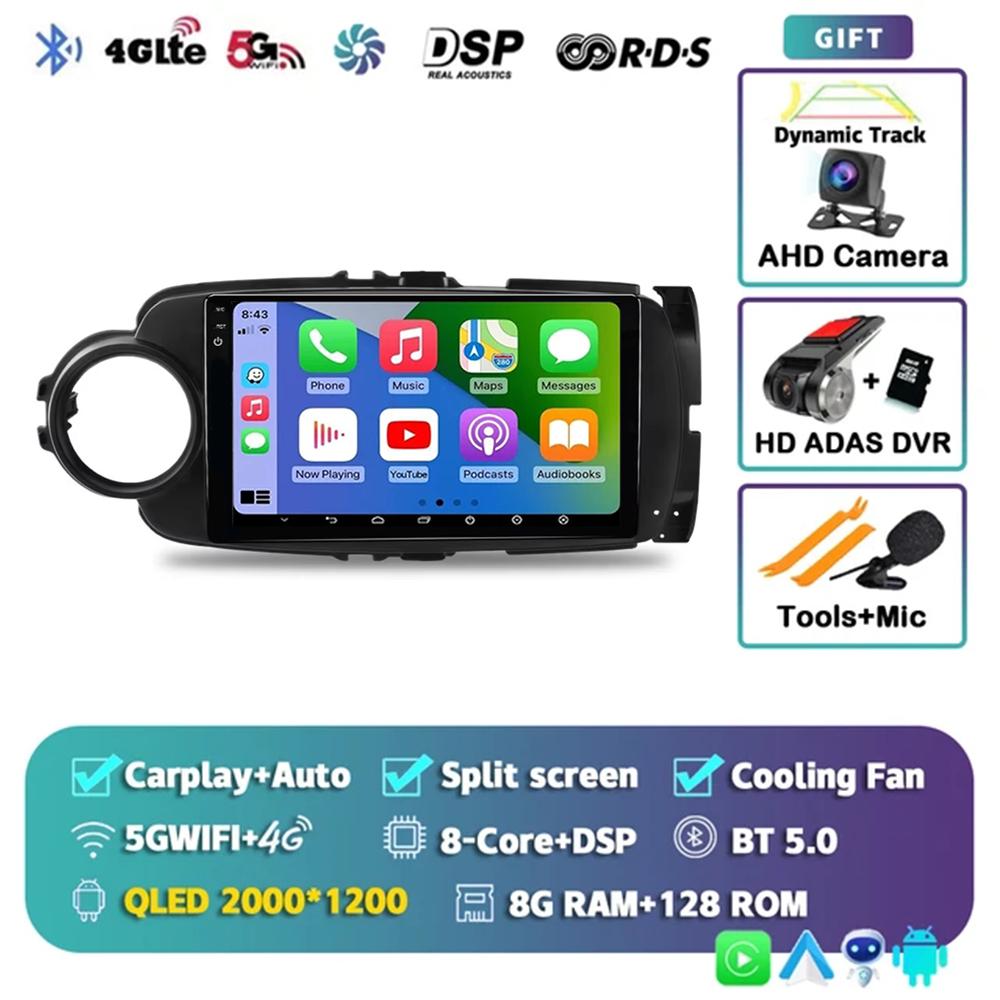 Android 14 Carplay Car Radio For Toyota Yaris 2012 2013 2014 2015 2016 2017 Navigation GPS Multimedia Player Stereo Wifi BT Auto