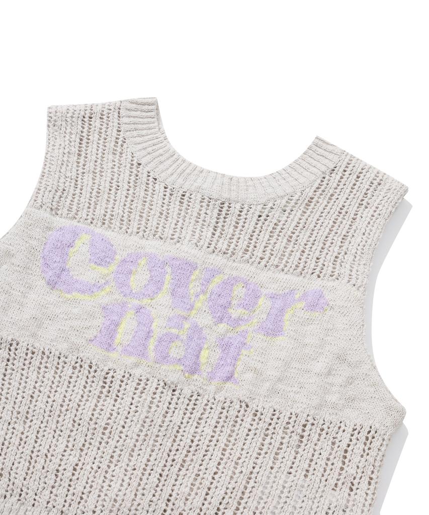 COVERNAT WOMAN Two-Way Knit Vest Oatmeal