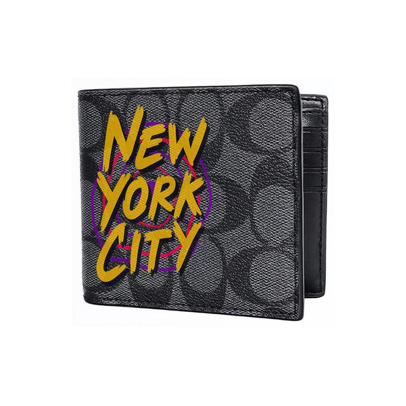 Coach Wallet [Customized Bag] 3 IN 1 Made of Magnolia Relief Printed Short Three-in-One Same Style for Men and Women Couples NYC New York Impression