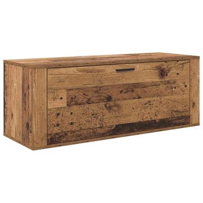 Shoe Cabinet with Shelf Rustic Wood Look 100 X 35 X 38 Cm Wood Based Material