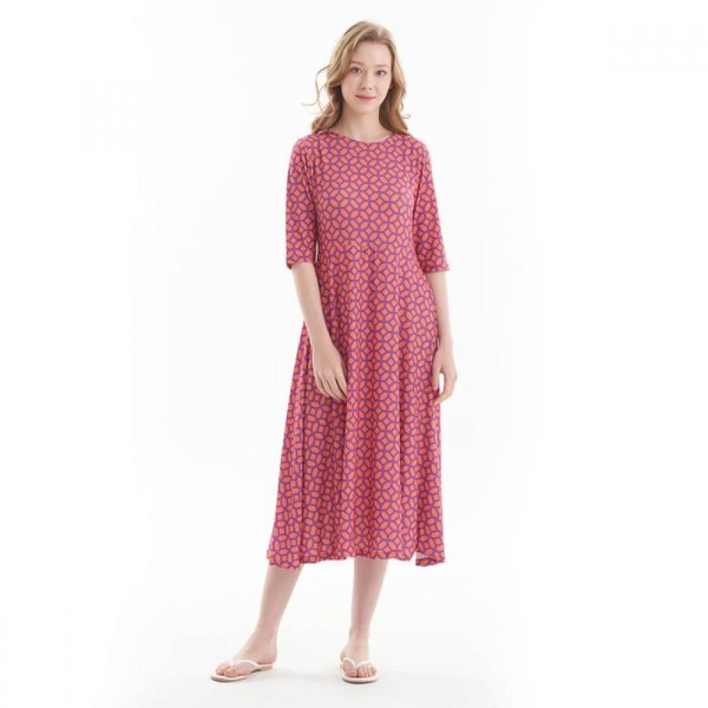 Lipbbam Creora Sienna 3 4 Sleeve Long Dress Ldm44pz01 FREE/LDM44PZ01