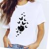 Butterfly Women Printing T-shirt Casual T Tee Vintage 90s Top Fashion Clothes Cartoon Print Lady Female Clothing Graphic Short Sleeve T-shirt
