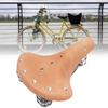 Vintage Classic Style Cow Leather Bicycle Saddle Retro Bicycle Cushion with Springs for Outdoor Cycling