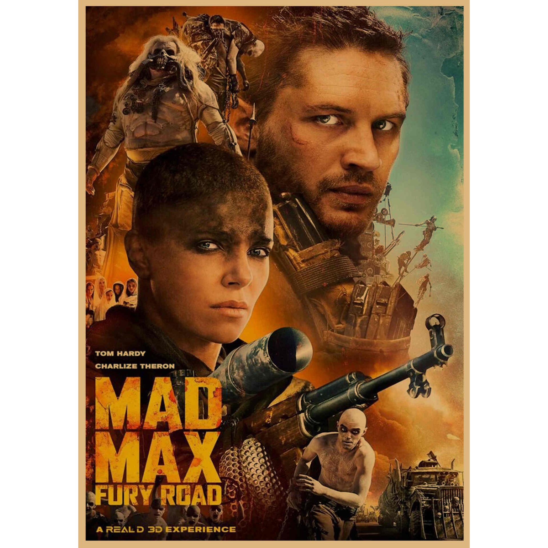

Vintage Mad Max Sci-Fi Movie Poster - Retro Kraft Paper Wall Art 442 29.7X42cm (A3 size)