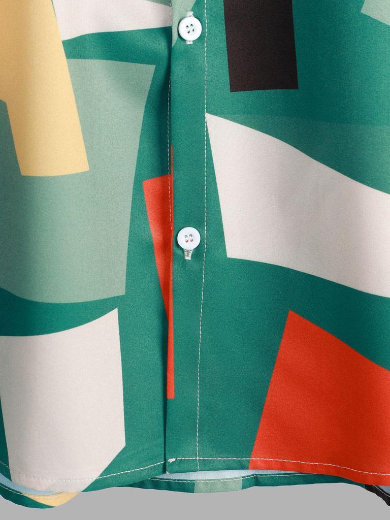 Men's Geometric Short Sleeve Casual Shirt - Summer 2022 Collection