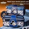 Mickey Mouse Vintage Style Multifunctional Stationery Bag With Polyester Fabric For Teens