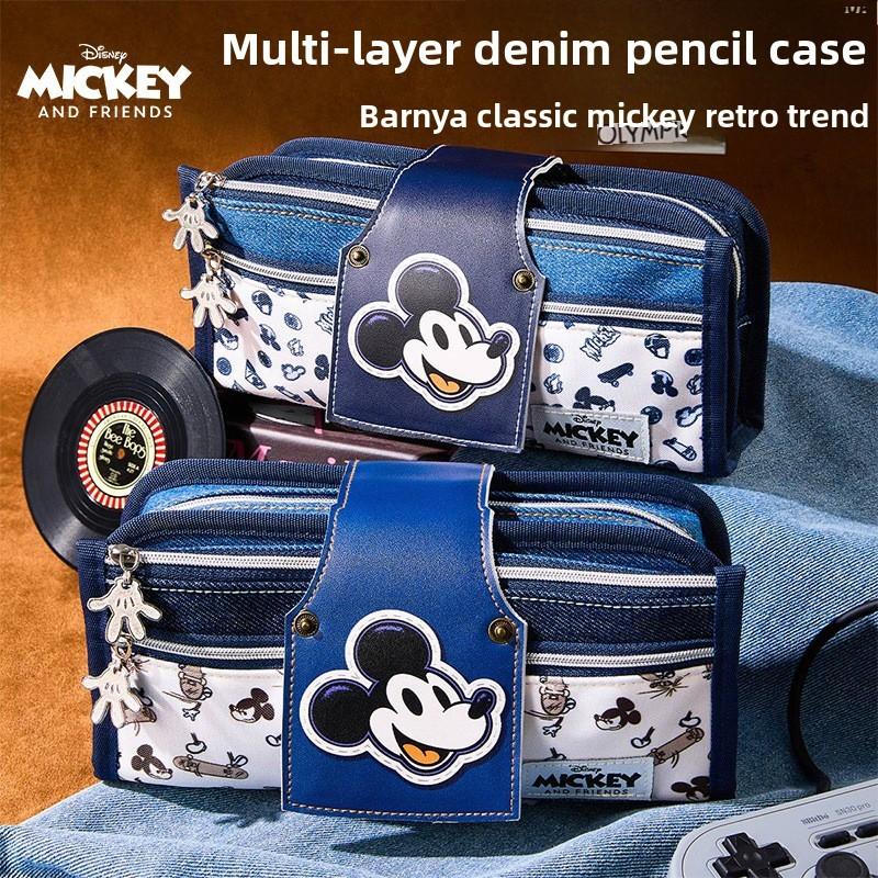 Mickey Mouse Vintage Style Multifunctional Stationery Bag With Polyester Fabric For Teens