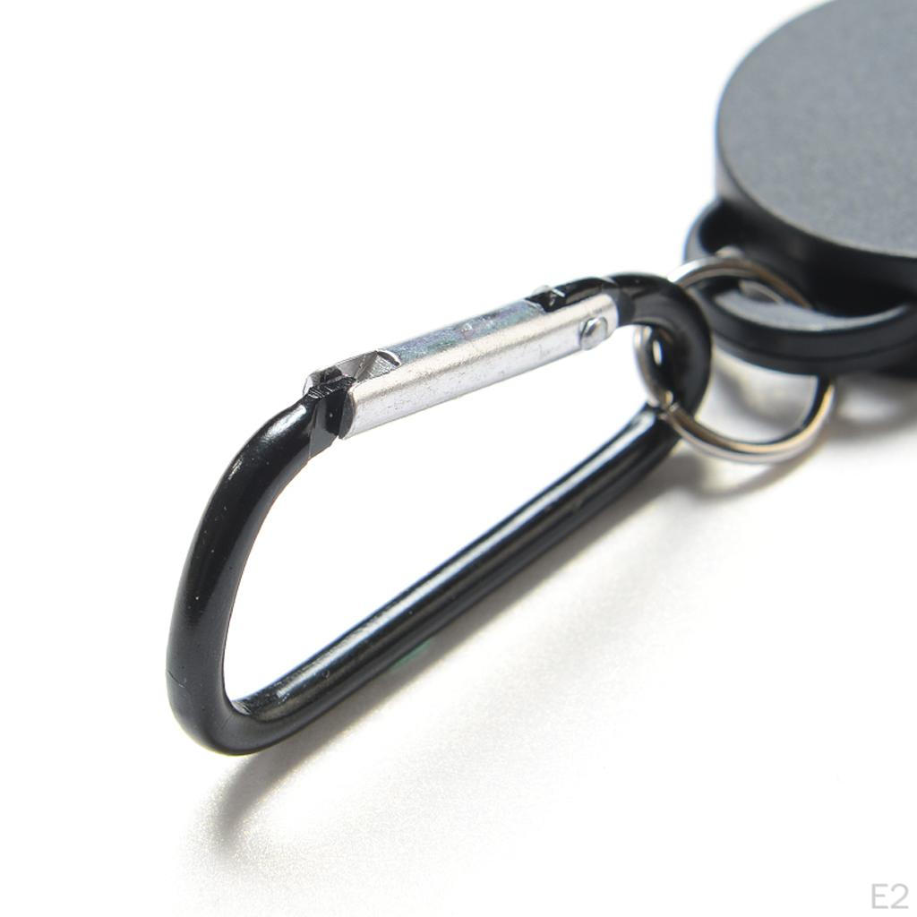 2 Pieces Retractable Key Chain Steel Reel Ring Belt Clip