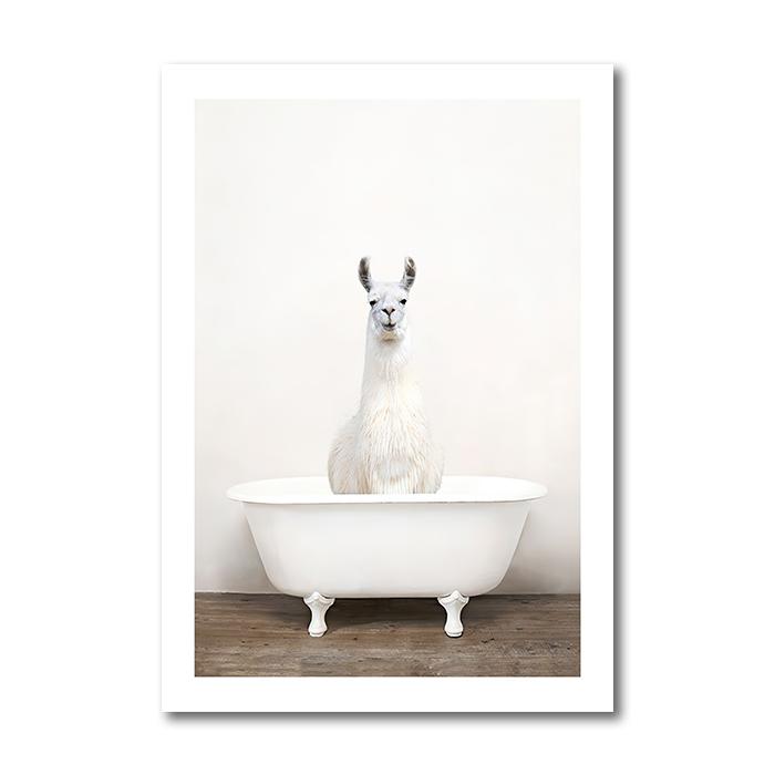 

Дитяча тварина Плакат для ванни Жираф Слон панда Картина на полотні Дитяча кімната Настінне мистецтво Друкувати зображення Дитяча прикраса дому для ванної кімнати 60x80cm No Frame