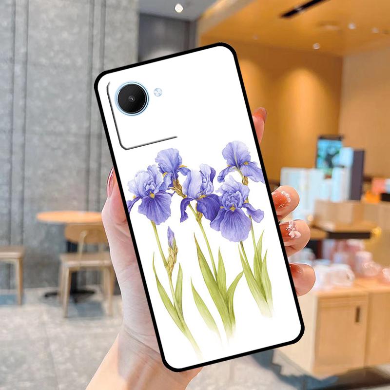 Blue Iris Flower Case For Realme C55 C33 C31 C35 C30 C11 C15 C25s C21Y GT Neo 5 3T 2T 8 9 10 11 Pro Plus