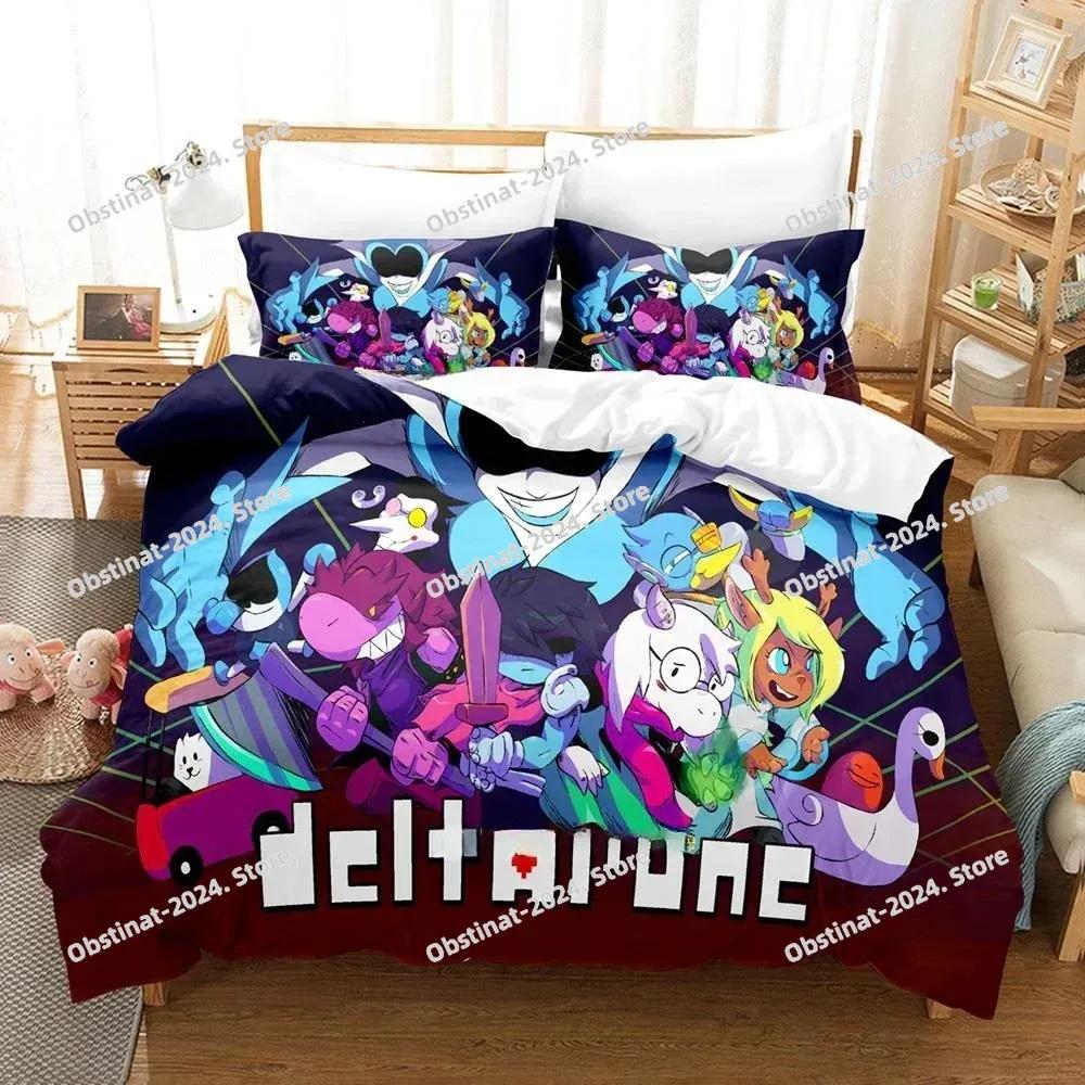 Moda Stampa 3D Anime Gioco Deltarune 2 Set Biancheria da Letto Singolo Twin Ful Quen King-Size Dimensioni Dimensioni Set Biancheria da Letto Persone Adulte Bambino Camera da Letto Piumone
