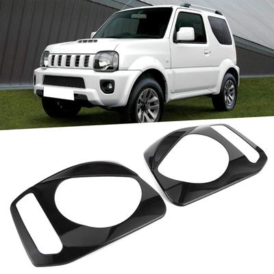 Upgraded Front Light Bezel Clip-in ABS Version Headlight Lamp Covers Trim Auto Accessories for Jimny 2007-2017 Durable