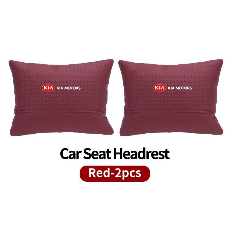 BBEI1 Car Logo Headrest Neck Support Seat Adjustable Neck Pillow Interior Accessories For KIA Cerato Soul Venga Forte Spectra Sedona