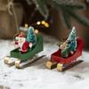 Iron Art Sleigh Hanging Ornamen Nordic Christmas Figurine Decorations Xmas Tree Sled Pendant  Gifts