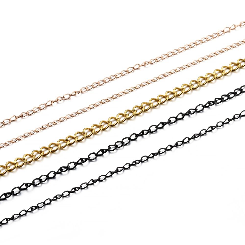 2-5m/lot 1.2-4.0mm Stainless Steel Gold Necklaces Chains Bulk Jewellery Chains For DIY Jewelry Making Findings Accessories