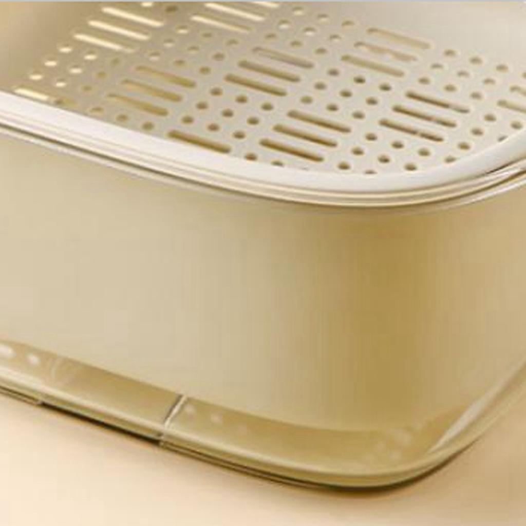 Double Layer Vegetables Fruits Washing Basket Kitchen Colanders Bowl Set Plastic Drain Basin Basket