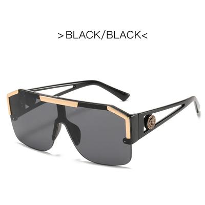 Fashion Luxury υπερμεγέθη τετράγωνα γυαλιά ηλίου ανδρικά γυναικεία Vintage μεταλλικό μεγάλο σκελετό γυαλιά ηλίου με ένα φακό ημι-πλαίσιο UV400