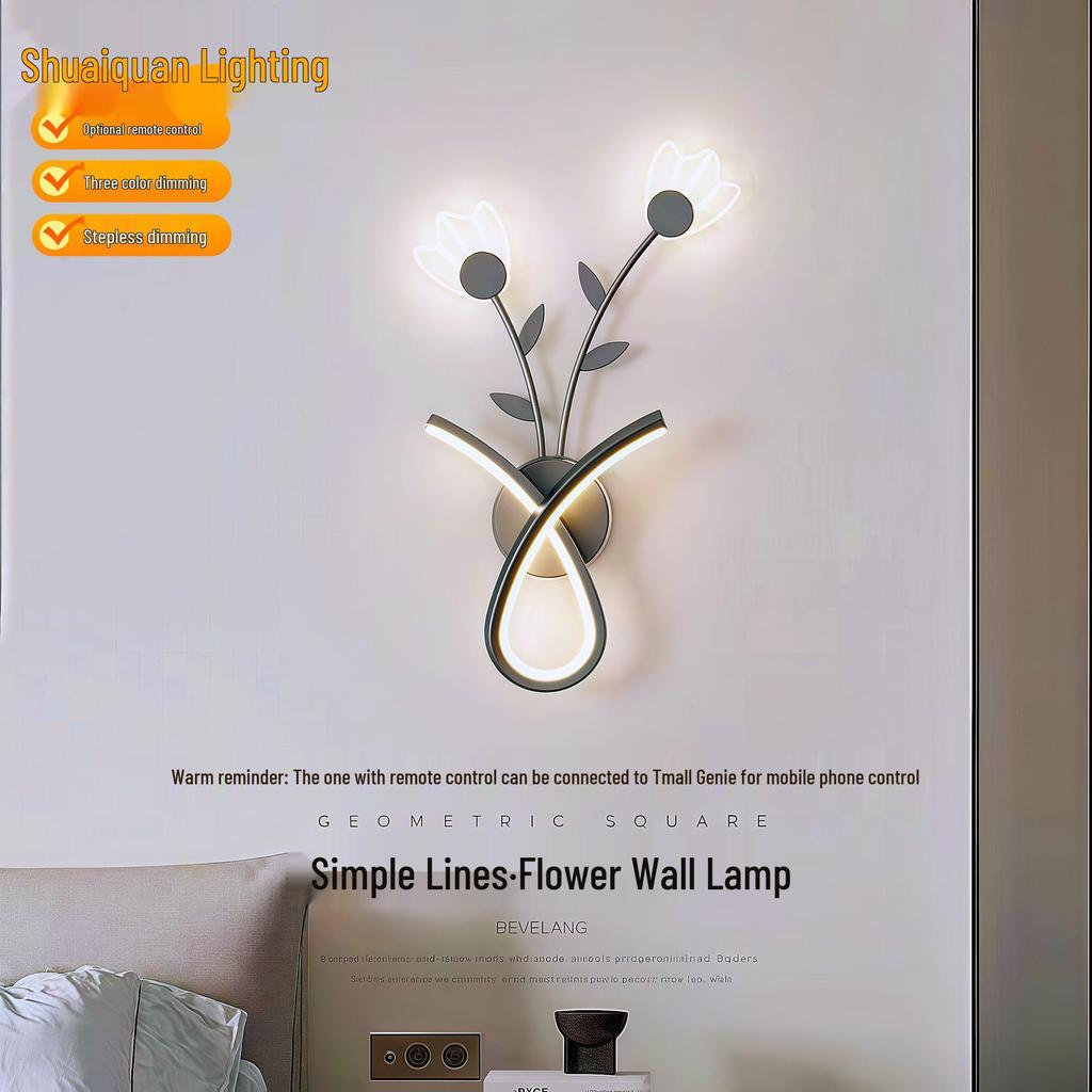 Kreative LED-Wandleuchte für den Innenbereich mit Fernbedienung - Stufenloses Dimmen für Schlafzimmer, Wohnzimmer, Flur, Balkon oder Treppenhaus