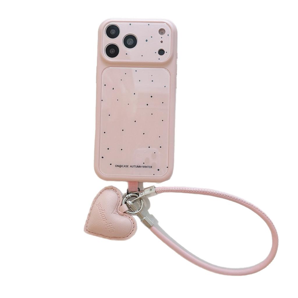 Small fresh polka dots are suitable for Apple 17pro mobile phone case 17promax anti-drop case 16 large window case 15.
