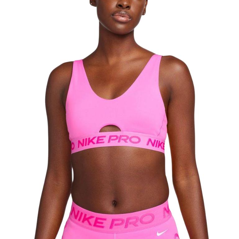 Nike Pro Indy Plunge Women s Medium-Support Padded Sports Bra Playful Pink Alchemy Pink White FQ2653-675 S