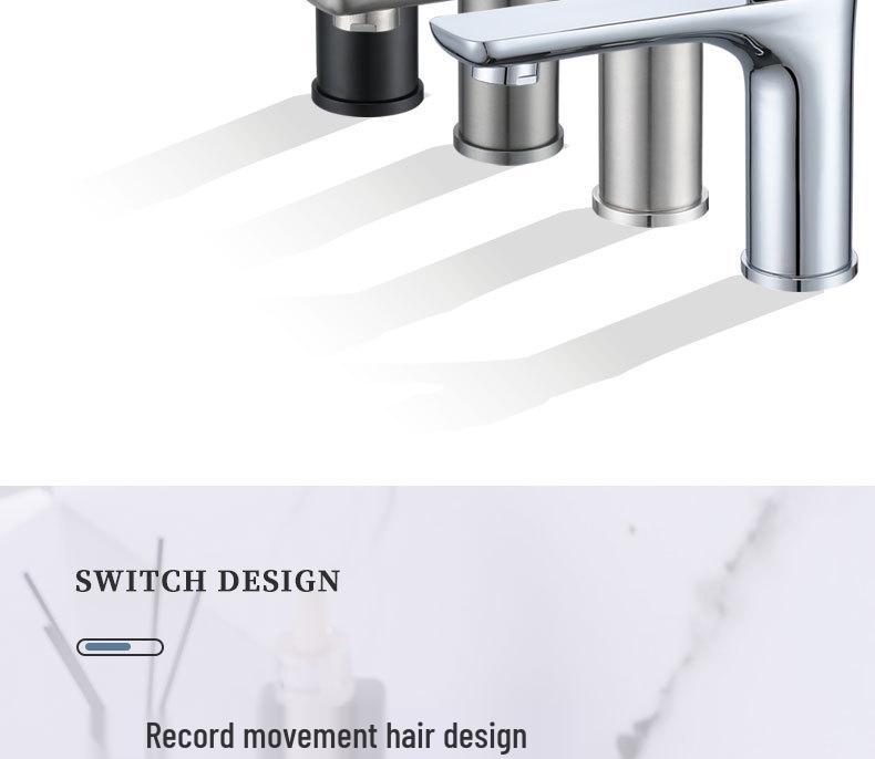Brushed Stainless Steel Single Cold Water Washbasin Faucet for Flat or Countertop Basin 