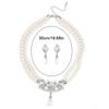 Fashion Imitation Pearl Necklace Two Layer Pearl Necklace Earrings Jewelry Beaded Necklace