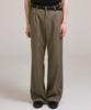 Sin And Lee Nocturnal Wide Pleated Wool Slacks Khaki