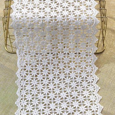 Nuovo stile 17/20 cm larghezza 1 yard/confezione pizzo solubile in acqua taglio fiore ricamato finiture in pizzo materiale di cotone