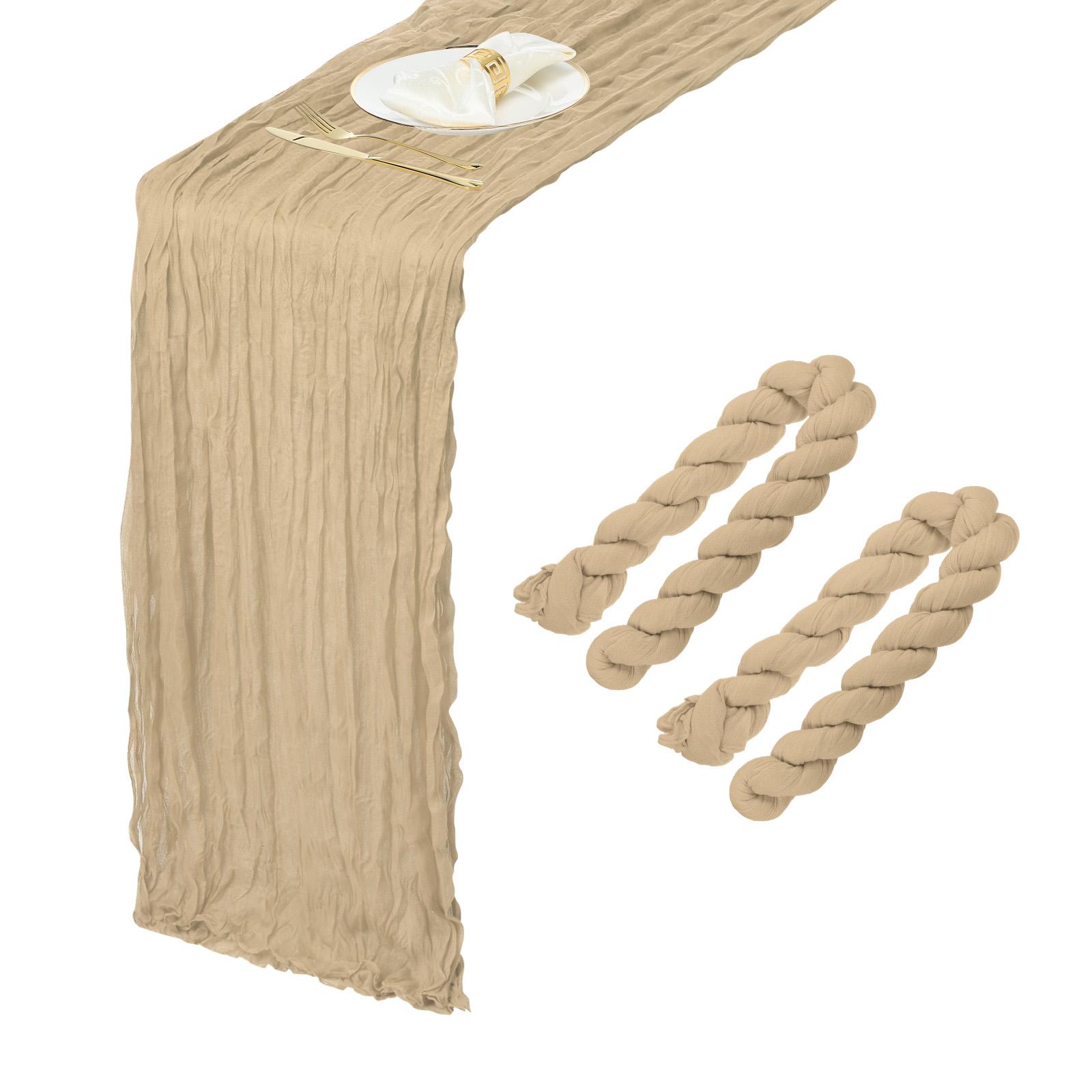 

2pcs Cheesecloth Table Runner 10FT 35.4 x 118 Holiday Table Rustic Runner Romantic Gauze Table Decoration for Birthday Party шампанского