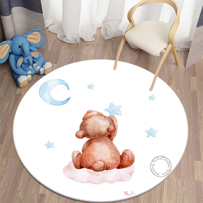 Covor rotund Covoare camera de zi Covor pentru dormitor bebelusi Covor pentru podea pentru copii Covor de salon cu imprimeu urs Covor camera pentru copii Covor copii acasa