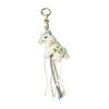 Cute Retro Pony Keychain Fabric Embroidered Key Holder Handmade Elephant Pony Pendant Gift