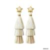 Autumn and Winter Vacation Long Tassel Earrings Handmade Five Point Star Flowering Style Lightweight Christmas Earrings