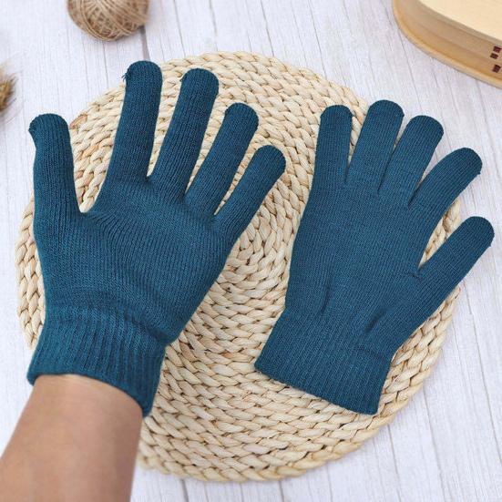 Vinterstrikkede hansker Dame Fortykket Varm Hansker Pustende Sykkelhansker med Vindtette Elastiske Mansjetter for Ærendsløping Kjøring