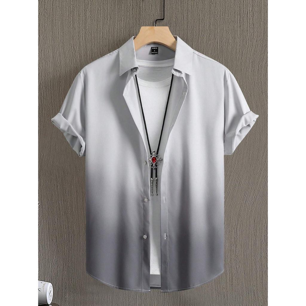 Men's Shirts, Summer Clothing, Gradient Design Patterns, 3D Printed Shirts, Short Sleeved Tops, Street Wear, Casual Hawaiian Shirts