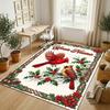 Christmas Theme Crystal Velvet Rug Personalized Custom Name Text Soft Floor Mat Home Decor