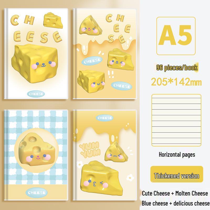 Sea Salt Cheese Aesthetic Silicone Notebook, Thick B5 Student Diary