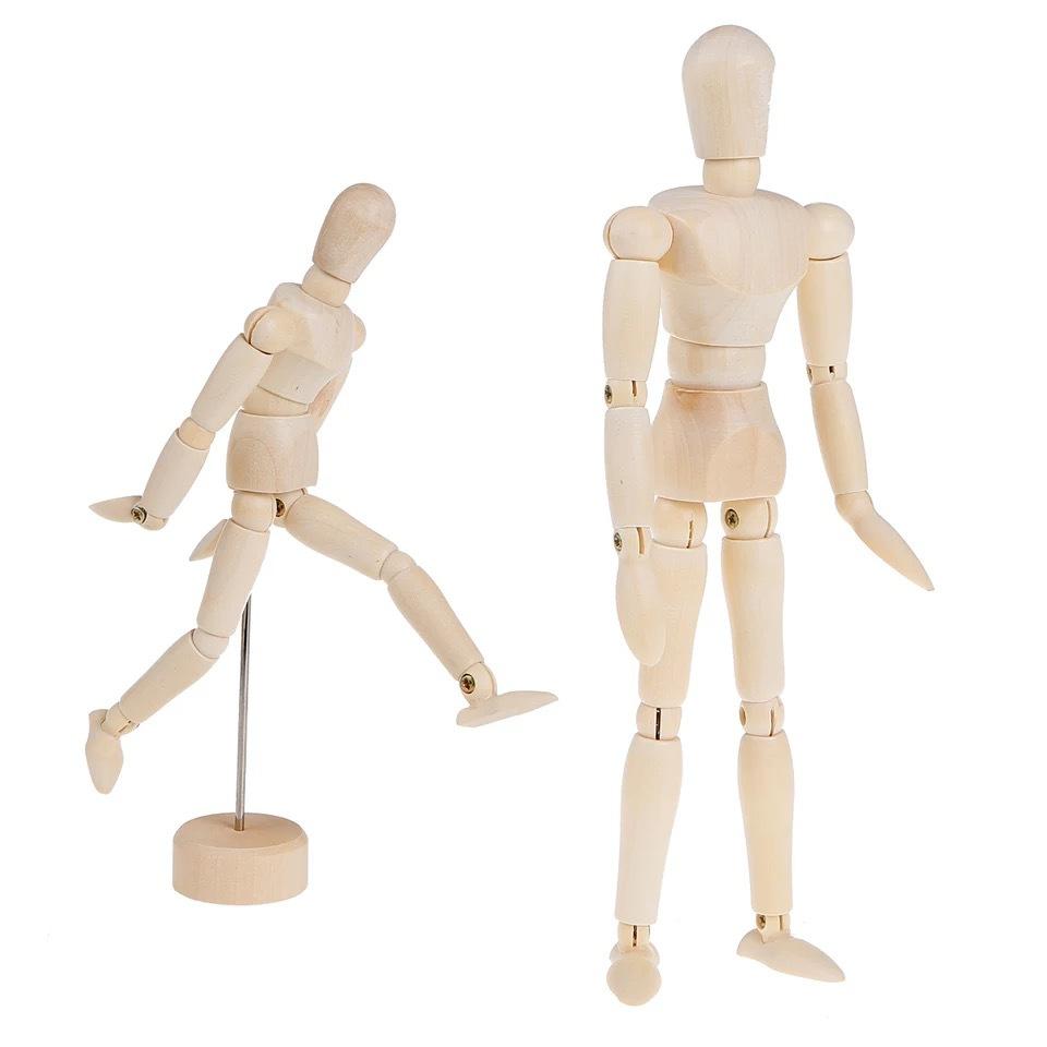 Paint Sketch Wooden Man Model Artist Movable Limbs Doll Art Draw Action Figure Mannequin Kids Toy
