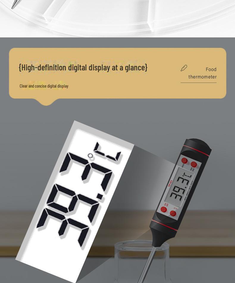 Digitales Thermometer für Lebensmittel, Wasser, Öl, Milch und Backen - Küchensonde für genaue Temperaturmessung