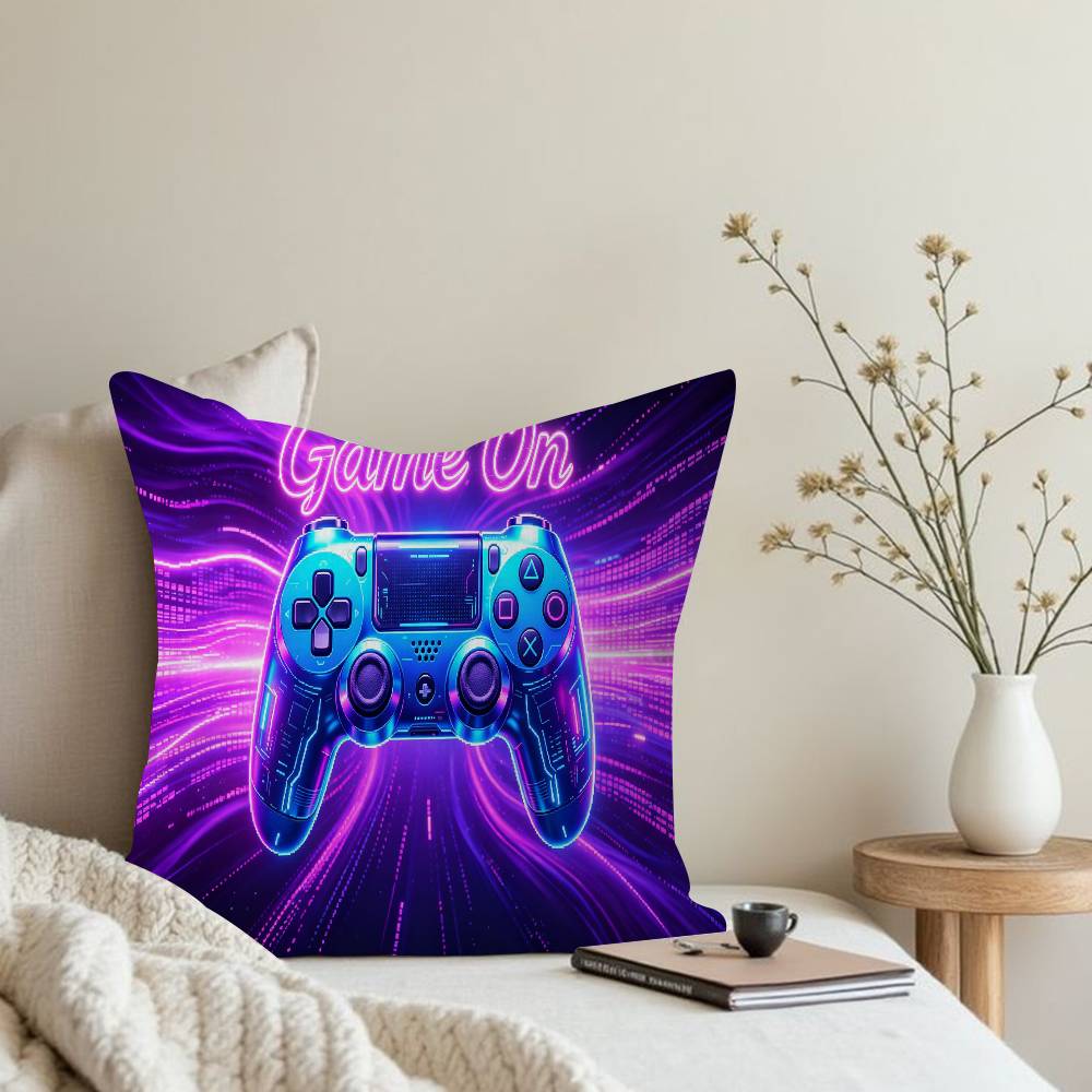 Game On Theme Gamer Pillow Cushion Cover Pillowcase Living Room Sofa Home Decor Customized