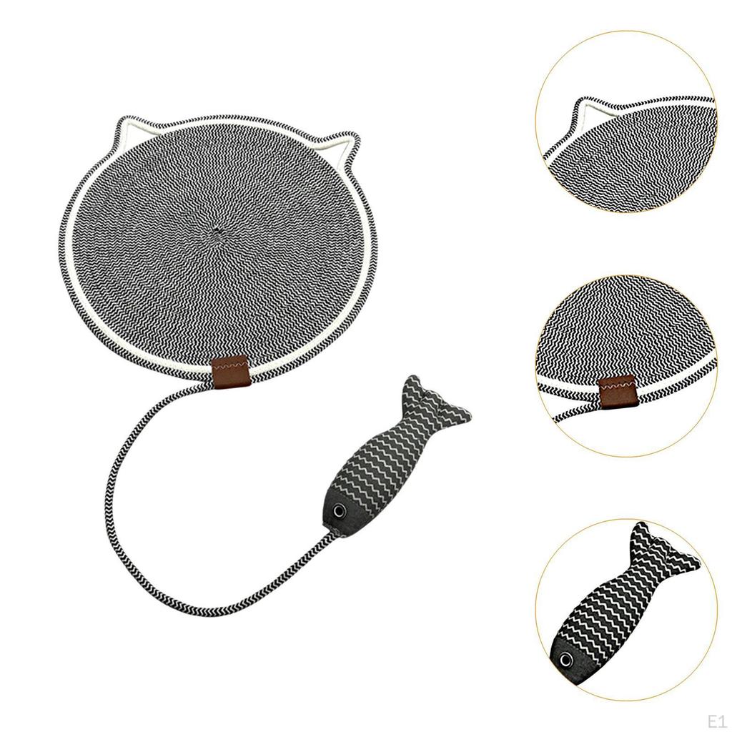 Cat Scratch Mat Floor Scratching Pad with Fishy Ball Horizontal for Carpet
