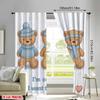 2pcs Cartoonish Bear Print Curtain   Room Darkening Window Treatment   Polyester   Xmas Decor   Home Decor   Rod Pocket Curtain