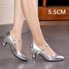 Latin Dance Shoes Women Medium Heel Soft Sole Ballroom Dance Shoes Red