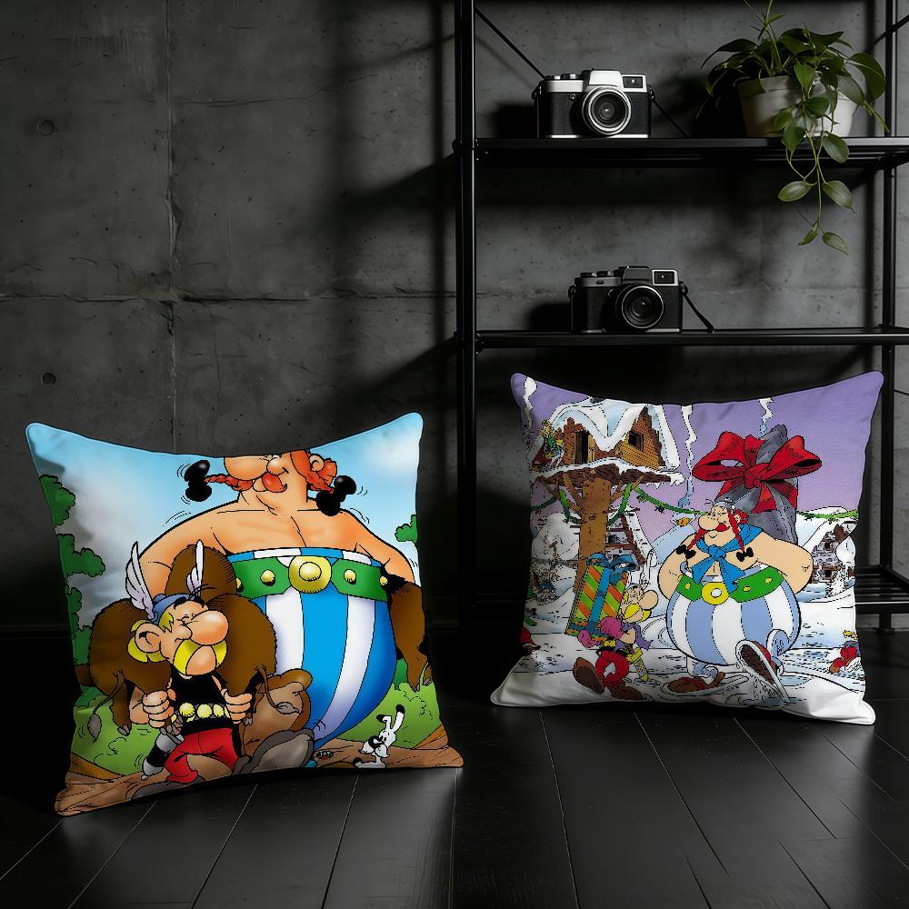 Manga AAsterix Et OObelix Cushion Cover Birthday Anniversary Gifts Double Sided Printed Zipper Cushion Cover Soft Skin Bedding