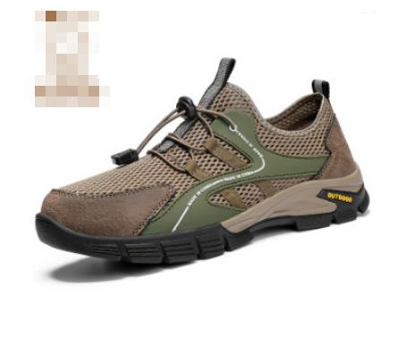 Men's elastic band sports lazy shoes spring and autumn new non-slip hiking hiking shoes outdoor fashion casual mesh shoes