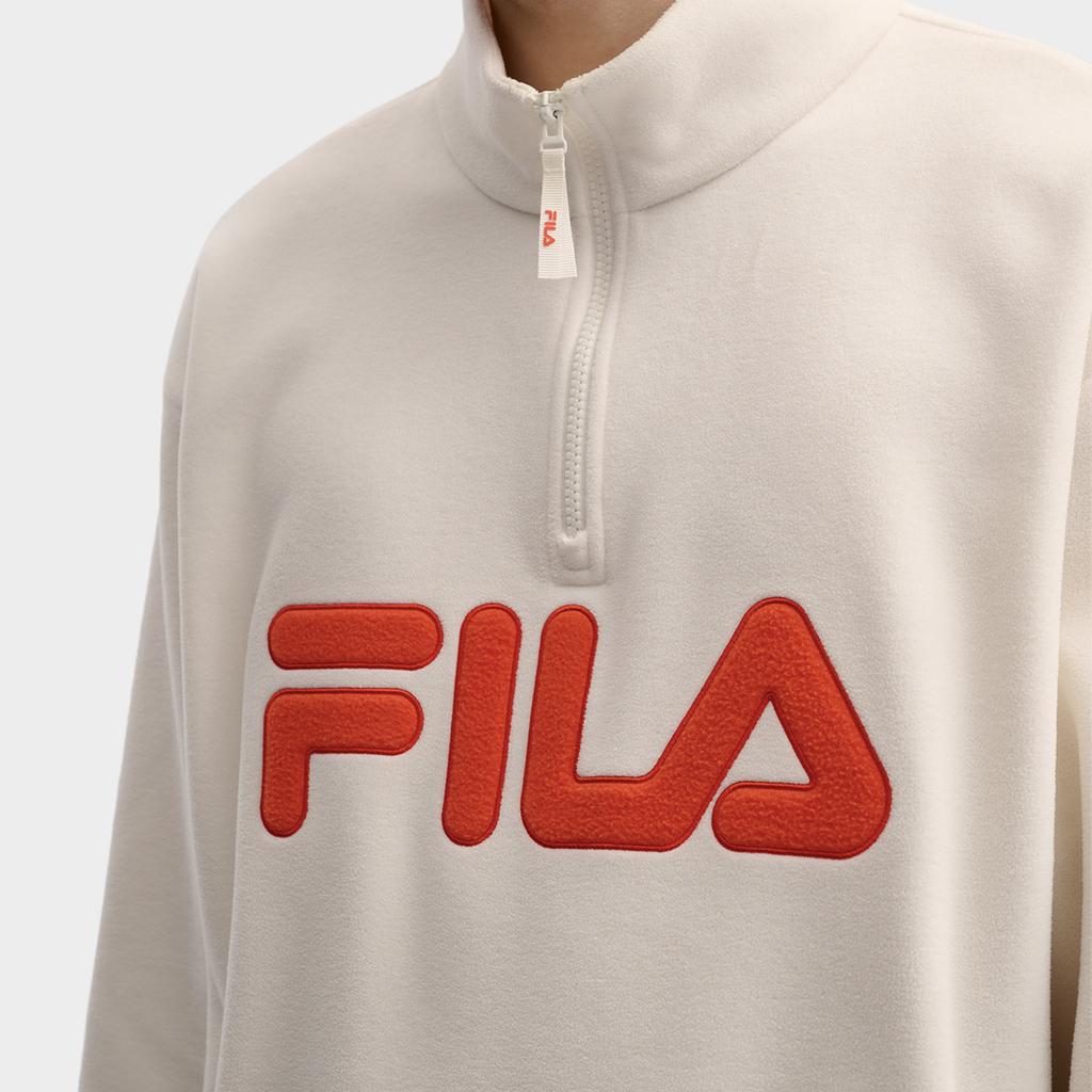 Fila Original Fashion Simple Retro Trendy Comfortable Versatile Loose Warm Fleece Pullover Sweatshirt Men Sweatshirt F11U549201FIV