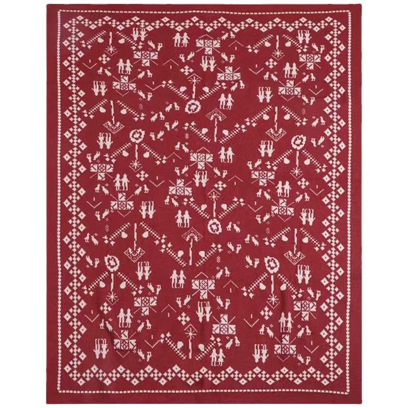 Custom Knitted Jacquard Sofa & Christmas Blanket Gift