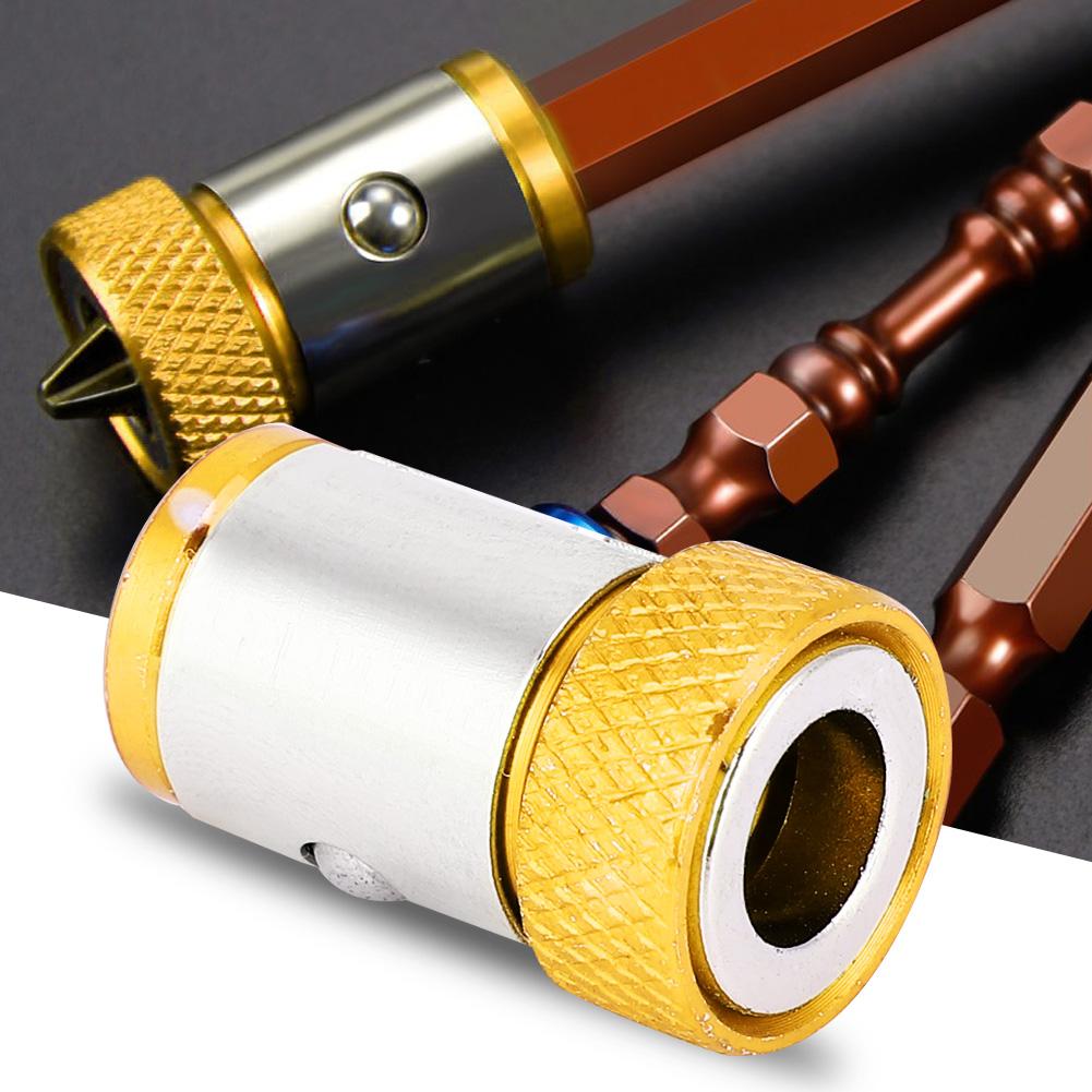 5Pcs Screwdriver Magnetic Ring Anti Slip Aluminum Alloy Accessories(Yellow)