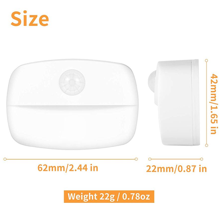 Motion Sensor Light Indoor LED Night Light Stick On Nightlight Battery Operated Lights for Hallway Stair Bathroom Closet Bedroom
